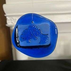 Vintage art glass suncatcher handmade fish